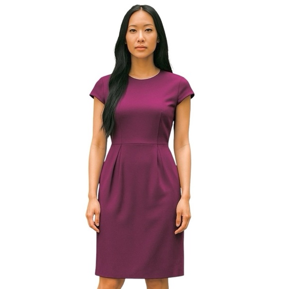 MM LaFleur Deep Plum Purple Size 0 Masha Midi Sheath Dress - Picture 1 of 3